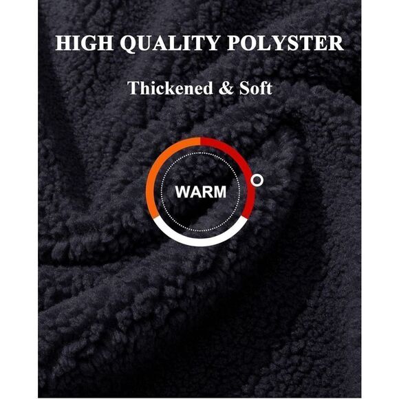 NEW Black Sherpa Jacket Zip Up Fleece Jacket Fuzzy M - Picture 6 of 8